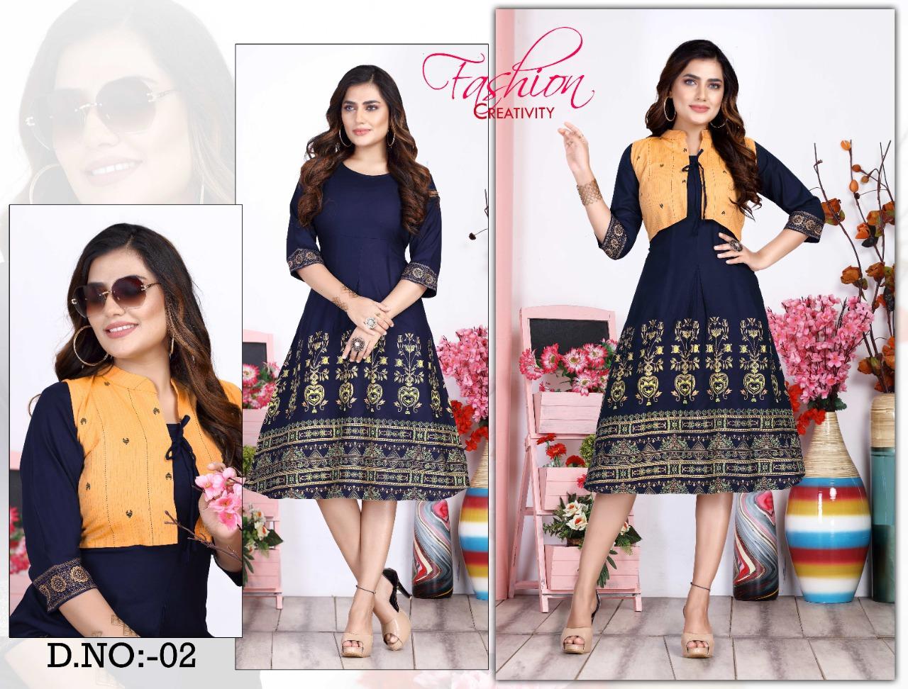 Golden Evika 1 New Latest Fancy Wear Kurti With Jacket Collection
